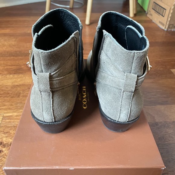 Coach Suede Gray/Slight Green Great Condition Booties - Picture 6 of 8